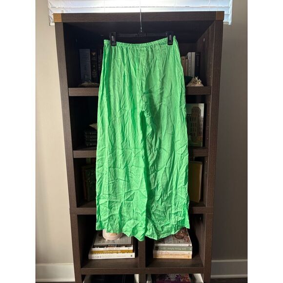 NWT Pippa The Label Green Satin Kimberly Pants Size Medium - Picture 6 of 9